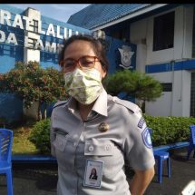 Kacab Jasa Raharja Margareth Hadiri Penyemprotan Disinfektan di Samsat Induk Rajabasa