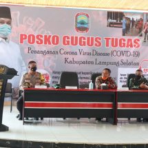 Kunjungan Silahturahmi,  Danrem 043/Gatam di Posko Gugus Tugas Covid 19 Kabupaten Lamsel