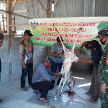 Koramil 422-06/SBJ Bersama Relawan Hamida 407 Peduli Masyrakat Terdampak Covid-19