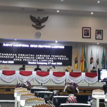 DPRD Provinsi Lampung Gelar Rapat Paripurna Penyampaian 12 Raperda Usulan Inisiatif