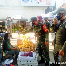 Antisipasi Penyebaran, Satgas Terpadu Covid-19 Bandarlampung Laksanakan Penegakan Disiplin Kesehatan Di Pasar Gudang Lelang