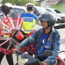 Pandemi Covid -19 Belum Berakhir, Satuan Lantas Polresta Bandar Lampung Kampanye Protokol Kesehatan Di Jalur Wisata