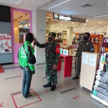 Kodim 0410/KBL Dan Satgas Terpadu Covid-19 Tegakan Protokol Kesehatan Di Mall Chandra Antasari