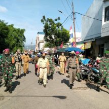 Cegah Covid -19, Kodim 0410/KBL Bersama Gugus Tugas Covid19 Tegakan Protokol Kesehatan Di Pasar Kangkung