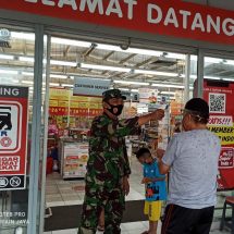 Antisipasi Penyebaran Covid-19, Kodim 0410/KBL Aktif Tegakan Protokol Kesehatan Di Mall Superindo