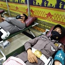 Isi Kekurangan Stock Darah Di PMI Lampung, Jajaran Ditlantas Polda Lampung Gelar Aksi Donor Darah