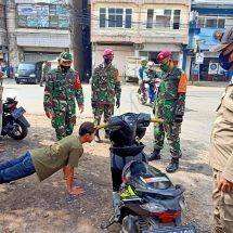 Kodim 0410/KBL Dan Satgas Terpadu Covid-19 Tegakan Protokol Kesehata Pada Patroli Siang Hari