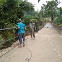 TMMD Ke 109, Kodim 0410/KBL Lakukan Pembuatan Pagar Pengamanan Jalan Kelurahan Garuntang