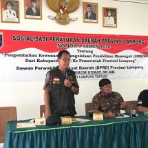 Ketua DPRD Provinsi Lampung Mingrum Gumay Gelar Sosperda No 9 tahun 2016 Di Bumi Ratu Nuban