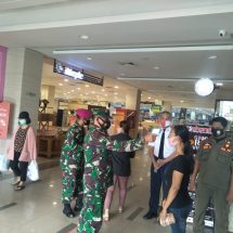 Kodim 0410/KBL Bersama Satgas Terpadu Terapkan Protokol Kesehatan di Mall Chandra Antasari