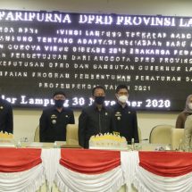 DPRD Provinsi Lampung Setujui Raperda Adaptasi Kebiasaan Baru Pencegahan Dalam Covid-19