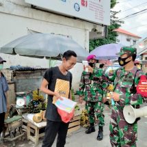 Kodim 0410/KBL dan Satgas Covid-19 Tingkatkan Kepedulian Terapkan Protokol Kesehatan di Pasar Gudang Lelang