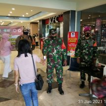 Koramil 410-05/TKP Kodim 0410/KBL Terapkan Protkes di Mall Kartini Bandarlampung