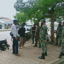 Tingkatkan Pengamanan, Sejumlah Koramil Jajaran Kodim 0410/KBL Laksanakan Patroli Penerapan Prokes
