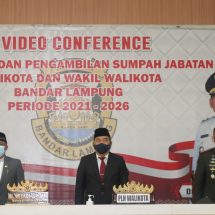 Dandim 0410/KBL Kolonel Inf Romas Herlandes Hadiri Pelantikan Walikota/Wakil Walikota Balam Secara Vedeo Conference