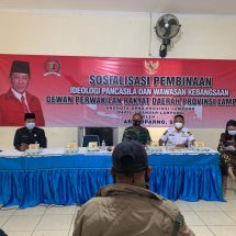 Anggota DPRD Lampung AR Suparno,SE, Menggelar Sosialisasi Ideologi Pancasila dan Wawasan Kebangsaan di Kecamatan Kedamaian