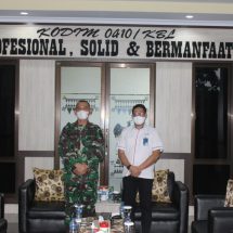 Dandim 0410/KBL Kolonel Inf Romas Herlandes Menerima Kunjungan Pimpinan Bank BTN Cabang Lampung