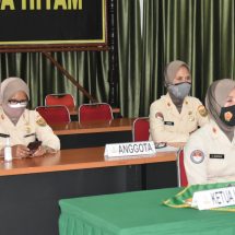 Pengurus Korpri Unit Korem 043/Gatam Ikuti Musyawarah Pembentukan DPK Unit Kotama Kodam II/Swj Tahun 2021 Secara Virtual