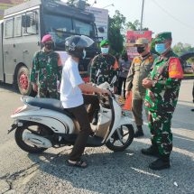 Mempersempit Penyebaran Covid-19, Kodim 0410/KBL Lakukan Penyekatan Di Pos Penyekatan