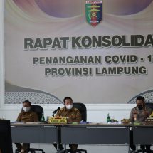 Gubernur Arinal Pimpin Rapat Konsolidasi Kabupaten /Kota Dalam Penanganan Covid-19 Di Lampung