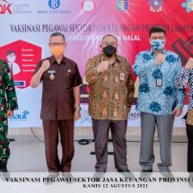 OJK, Korem 043 Gatam Lampung Lakukan Vaksinasi 3000 Pegawai Sektor Jasa Keuangan
