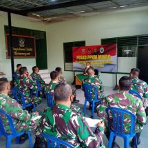 Diikuti Jajaran, Danramil 410-04/TKT Mayor Inf Sutoto Gelar Kegkatan jam Komandan