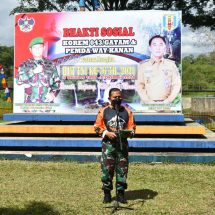 HUT TNI ke – 76 Korem 043/Gatam Menggelar Bakti Sosial Di Kabupaten Way Kanan
