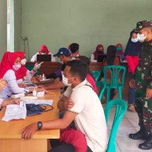 Dukung Percepatan Vaksinasi, Koramil 410-06/Kedaton Gelar Vaksin Dosis Pertama