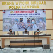 Percepat Vaksinasi Nasional, Polda Lampung Launching 108 Tim Relawan Vaksinator Covid-19
