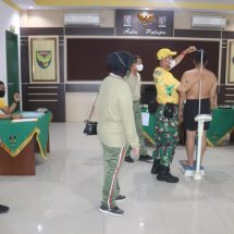 Kesamaptaan Periodik II TA 2021, Kodim 0410/KBL Laksanakan Penilaian Postur Tubuh Prajurit