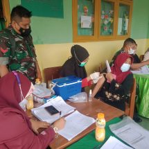 Koramil 410-06/Kedaton Gelar Vaksinasi Bagi Pelajar Di SD MIS Al – Khairiyah Kampung Baru