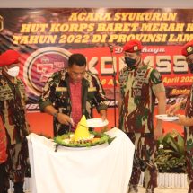 Korps Baret Merah Wilayah Lampung Menggelar Acara Syukuran HUT Kopassus Ke-70