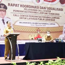 Pemprov Lampung Gelar Rapat Koordinasi dan Sosialisasi Pelayanan Call Center 24 Jam
