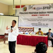 Ketua DPRD Mingrum Gumay Gelar Sosperda Nomor 1 Tahun 2019 di SMK Al Ihsan Bangun Rejo Lampung Tengah