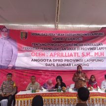 Anggota DPRD Lampung Apriliati Gelar Sosper Nomor 2 Tahun 2021 di Susunan Baru Bandar Lampung