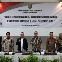 Rakor Dispora Se-Provinsi Lampung, Gubernur Arinal Ajak Tingkatkan Partisipasi Pemuda Dalam Pembangunan dan Olahraga Harus Mampu Mandiri Berdaya Saing