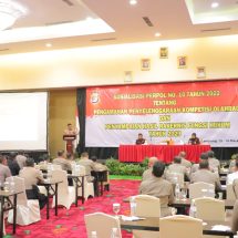 Kapolda Lampung Buka Sosialisasi Perpol No 10 Tahun 2022 dan Hasil Rakernis Fungsi Hukum Tahun 2023