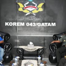 Danrem 043/Gatam Sambut Silaturahmi Ketua DPD KNPI Lampung Iqbal Ardiansyah dan Jajaran Pengurus