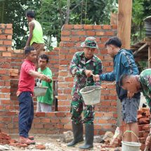 Peduli Kesehatan Warga, Satgas TMMD Ke 116 Tahun 2023 Membangun Posyandu di Kampung Pidada Panjang