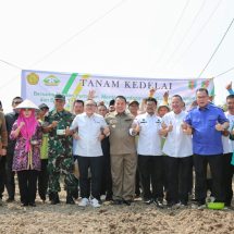 Gubernur Arinal, Mentan Syahrul Yasin Limpo dan Mendag Zulhas Lakukan Gerakan Tanam Kedelai di Kecamatan Bulok Tanggamus