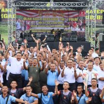 Polda Lampung Gelar Olahraga Bersama Sinergitas TNI – Polri Menyambut Hari Bhayangkara Ke -77