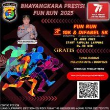 Sambut Hari Bhayangkara ke 77, Polda Lampung Menggelar Bhayangkara Run Presisi 2023