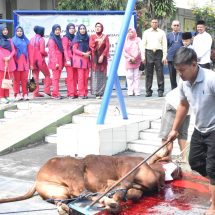 Danrem 043/Gatam Hadiri Penyembelihan dan Pendistribusian Hewan Qurban Sekolah Persit Kartika ll Bandar Lampung