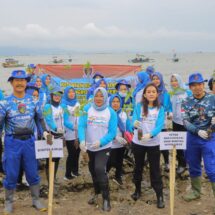 Sambut Hut Ke-73, Ditpolairud Polda Lampung Tanam 2000 Mangrove