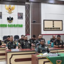 Danrem 043/Gatam Ikuti Penandatanganan Nota Kesepahaman Antara Menteri Pertanian RI Dengan Panglima TNI Secara Virtual