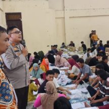 Kapolres Lampung Selatan Pantau Pelipatan Kertas Surat Suara di Gor Kalianda