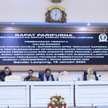 DPRD Lampung Gelar Paripurna Pembicaraan Tingkat II, Laporan Pansus dan Pembentukan Perda Tahun 2024
