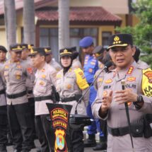 Siagakan 502 Personil, Polresta Bandar Lampung Gelar Apel Kesiapan Personel Pengamanan TPS Pemilu 2024