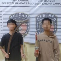 Bawa Pedang dan Celurit, Polresta Bandarlampung Tetapkan Dua Remaja sebagai Tersangka