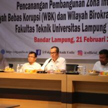 FT Unila Gelar Pencanangan Zona Integritas untuk Wilayah Bebas Korupsi dan Birokrasi Bersih